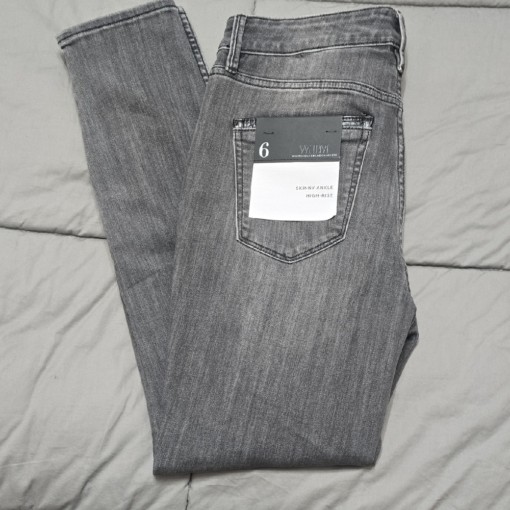 White House Black Market Charcoal High-Rise Jeans